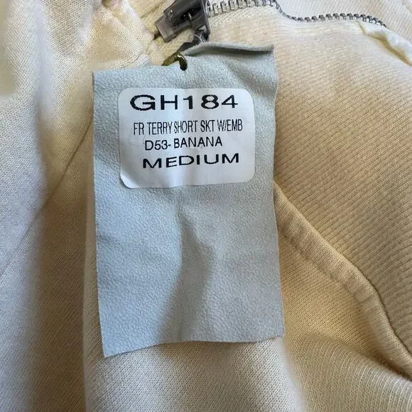 Gold Hawk Butter Yellow Embroidered Cotton Terry Skirt sz M NWT - Picture 9 of 11